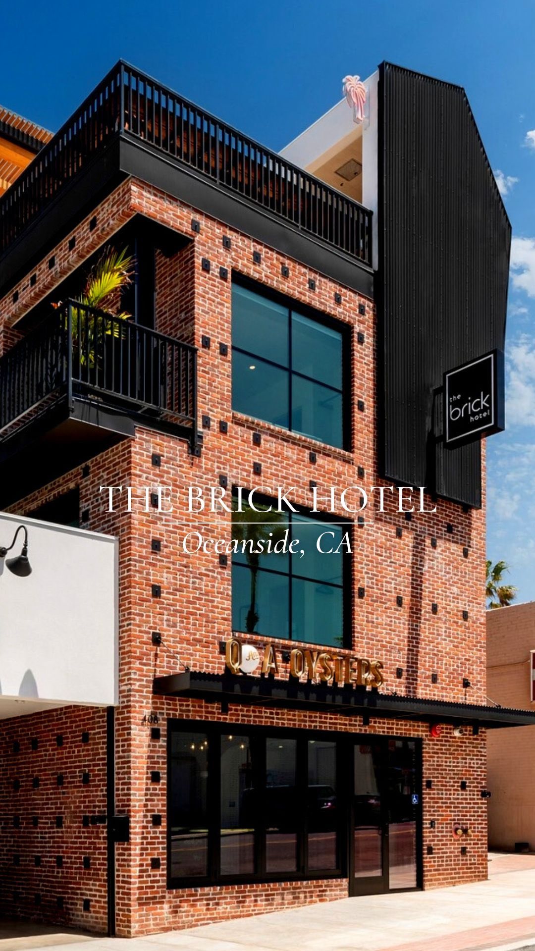 Oceanside is evolving into something more than just a halfway point between San Diego and Los Angeles; it’s booming into a destination of its own. The recently opened @thebrickhotel reflects this transformation, paying homage to the area’s rich heritage through its commitment to contemporary comfort while maintaining Oceanside’s one-of-a-kind character. 

Enjoy charming accommodations with in-room self-checkin and digital concierge. Head upstairs to enjoy sunset views and cocktails at @cococabanaoside, then make your way to the first floor for oysters and southern hospitality at @shuckwitus.